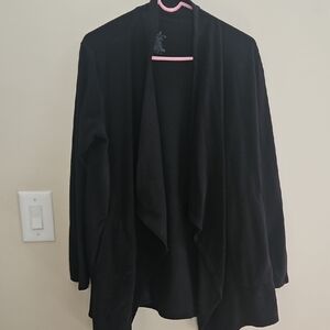 Cuddl Duds Black Open Front Cardigan